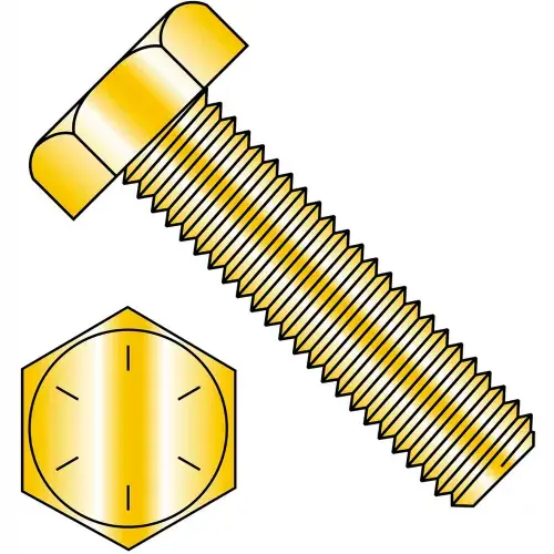 Authentic 5/8-11X8 1/2 Hex Tap Bolt Grade 8 Fully Threaded Zinc Yellow, Pkg of 25