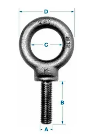 Ken Forging M7 - Eyebolt - Metric - Shoulder Pattern - M7 x 1.00 - Made In USA Certified