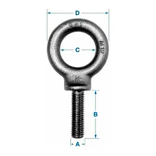 Ken Forging M12 - Eyebolt - Metric - Shoulder Pattern - M12 x 1.75 - Made In USA New Release