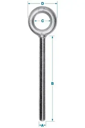 Best Price Ken Forging K2007-4-1/2-HDG - Carbon Eyebolt - 5/8-11 - 4-1/2" Shank - Galvanized - Made In USA
