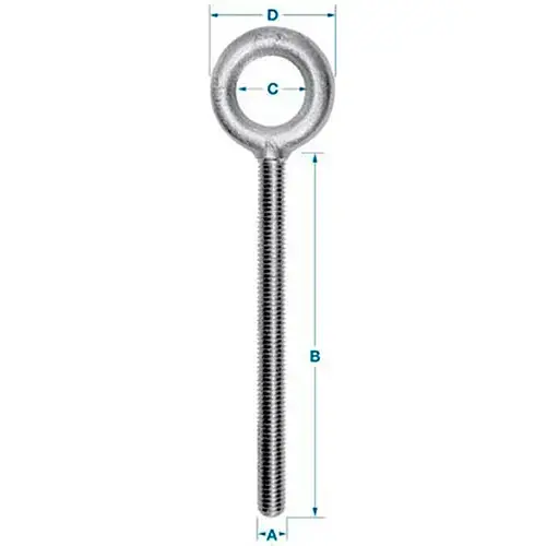 Best Price Ken Forging K2007-4-1/2-HDG - Carbon Eyebolt - 5/8-11 - 4-1/2" Shank - Galvanized - Made In USA