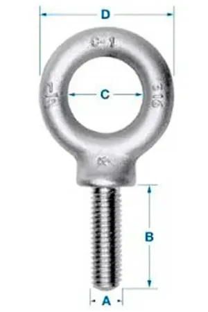 Last Chance Ken Forging K2022-316SS - 316 Stainless Eyebolt - 5/16-18 - 1-1/8" Shank - Made In USA