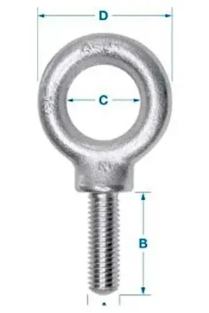 Hassle-Free Returns Ken Forging K2023-HDG - Carbon Eyebolt - 3/8-16 - 1-1/4" Shank - Galvanized - Made In USA
