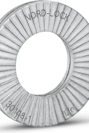 Hot Deal Nord-Lock 1524 Wedge Locking Washer - Carbon Steel - Zinc - M8 (5/16") - Large O.D. - Pkg of 20