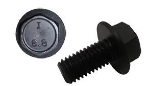 M10-1.5 X 60mm Flange Bolts Non-Serrated Class 8.8 Steel Plain Partially Threaded (200 / Pkg.) Crafted