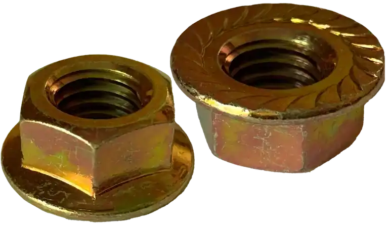 5/16"-18 Lock Nuts Serrated Flange Steel Zinc Yellow (1500 / Pkg.) Next Day Delivery