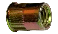 [1000 PKG] Ribbed Rivet Nuts Small Head Steel Zinc Yellow Dichromate 8-32 X .080 Genuine