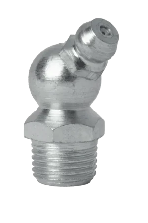 1/8-27 PTF 45 Degree Short SAE Special Grease Fitting Steel Zinc Clear (150 / Bag) Next Day Delivery