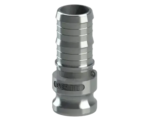 3/4" Type E Cam & Groove Adapter x Hose Shank Ever-Tite Aluminum Certified