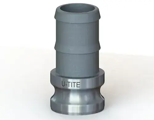 Get Yours 2" Type E Cam & Groove Adapter x Hose Shank U-Tite Aluminum (2 / Pkg.)