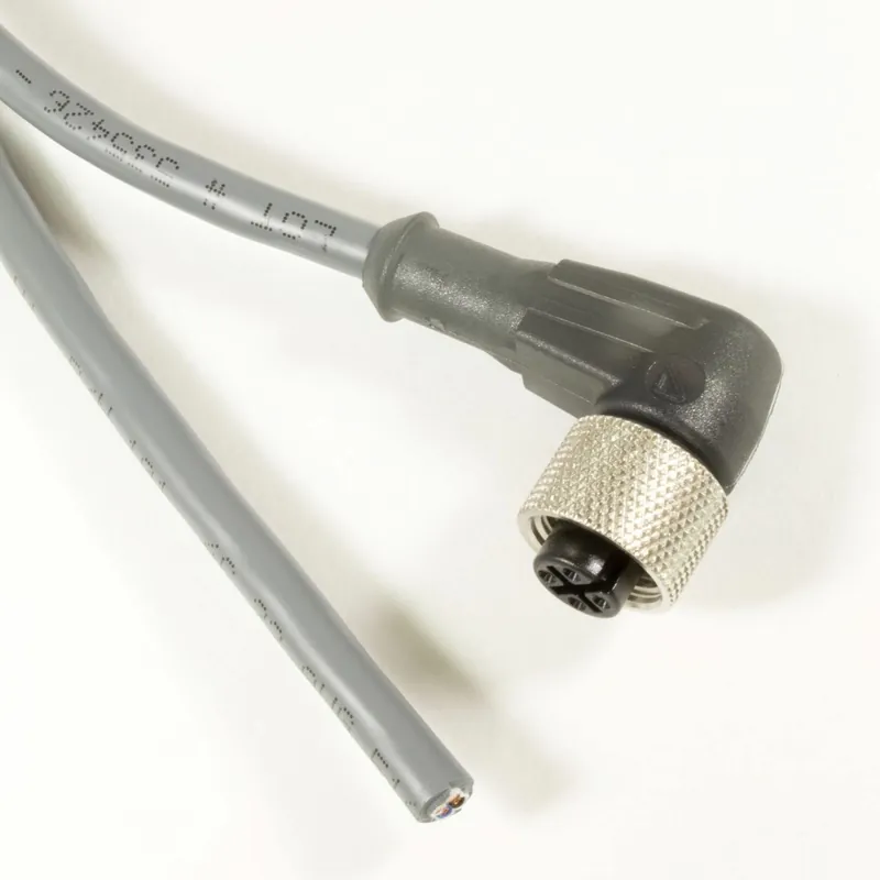 OBSOLETE - Alpha Connect Cordset - M12 Female 90° to Cut End - 22AWG 4 Poles - AW0400101 - Slate - 1M (3.28ft) Secure Checkout