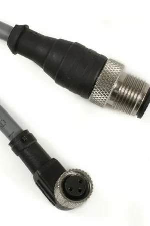 While Supplies Last OBSOLETE - Alpha Connect EcoFlex PUR Cordset - M12 Male Straight to M8 Female 90° - 22AWG 3 Poles - DR03GW100 - Slate - 5M (16.4ft)