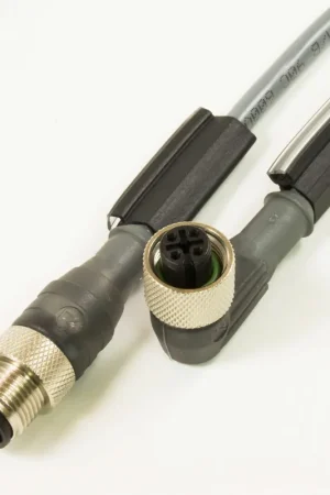 OBSOLETE - Alpha Connect Cordset - M12 Male Straight to M12 Female 90° - 22AWG 4 Poles - DR04AW101 - Slate - 5M (16.4ft) Next Day Delivery