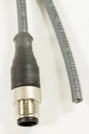 Weekend Sale OBSOLETE - Alpha Connect Cordset - M12 Male Straight to Cut End - 22AWG 8 Poles - DR0800112 - Slate - 15M (49.2ft)