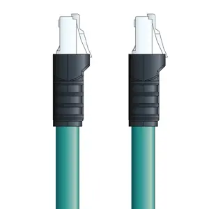 Free Returns C5E001S01 - LAPP ETHERLINE® Industrial Cordsets 26 AWG / 4 pair CAT5e - Teal Polyurethane (PUR) - RJ45 / RJ45 connectors - 1m