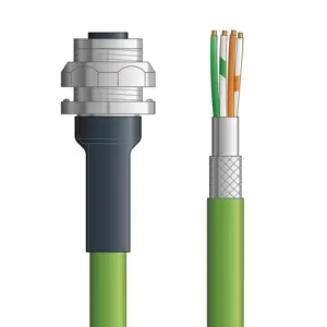 C6A011S01 - LAPP ETHERLINE® Industrial Cordsets 22 AWG / 4 pair CAT6A - Green Polyurethane (PUR) - M12 Female Bulkhead / Wire Leads connectors - 1m Final Sale