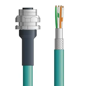 C5E011S02 - LAPP ETHERLINE® Industrial Cordsets 26 AWG / 4 pair CAT5e - Teal Polyurethane (PUR) - M12 Female Bulkhead / Wire Leads connectors - 2m Brand New