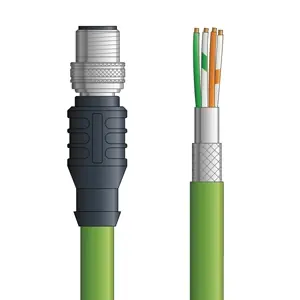 Hot Picks CPN011F05 - LAPP ETHERLINE® PROFINET Cordsets 22 AWG / 2 pair CAT5 - Green Polyurethane (PUR) - M12 Female Bulkhead / Wire Leads connectors - 5m