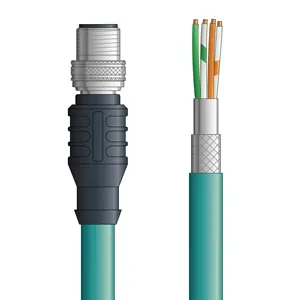 PB4110111F02 - LAPP UNITRONIC® PROFIBUS Cordsets 24 AWG / 1 pair Bus - Violet Polyurethane (PUR) - M12 Female 90 deg (2) / D-sub Node connectors - 2m Special Offer