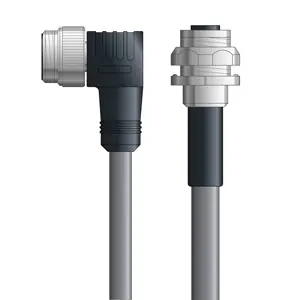 Weekend Sale DN4110092F02 - LAPP UNITRONIC® DeviceNet Cordsets 14 & 18 AWG / 1 + 1 pair Bus - Gray PVC - 7/8 in Male 90 deg / M12 Female Bulkhead connectors - 2m
