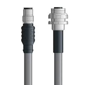 Same Day Shipping DN4110037F02 - LAPP UNITRONIC® DeviceNet Cordsets 14 & 18 AWG / 1 + 1 pair Bus - Gray PVC - M12 Male / M12 Female Bulkhead connectors - 2m