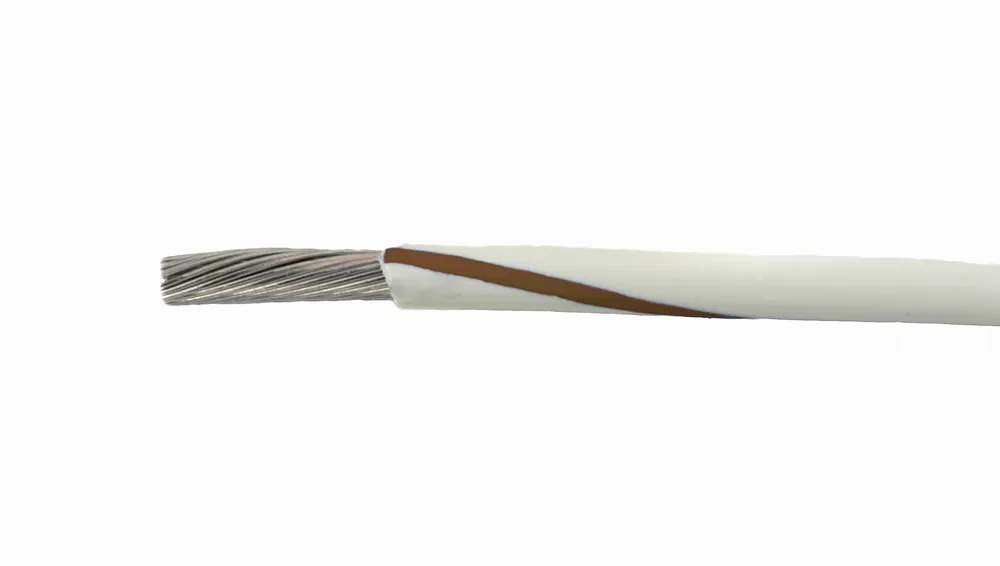 Last Chance 1857 WN005 - Alpha Wire MIL-W-16878E/1/Type B PVC Hook-Up/Lead Wire - 18 AWG - 7/26 Stranded Conductor - Tinned Copper - 600V - White/Brown - 100ft