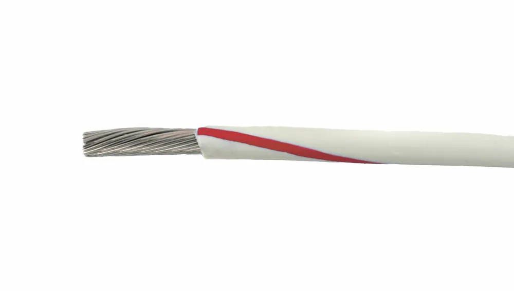 1855/19 WR005 - Alpha Wire MIL-W-16878E/1 PVC Hook-Up/Lead Wire - 22 AWG - 19/34 Stranded Conductor - Tinned Copper - 600V - White/Red - 100ft Markdown