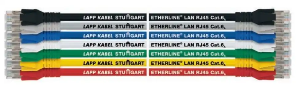 Cheap 24441249 - LAPP ETHERLINE® RJ45 LAN CAT6A Cordset - 4x2x27AWG - RJ45 to RJ45 - 1m - White