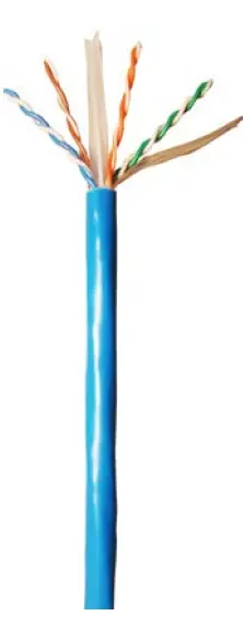 CAT6A Unshielded Plenum Rated PVC Ethernet Cable - 23 AWG 4 Pair - Blue Cheap