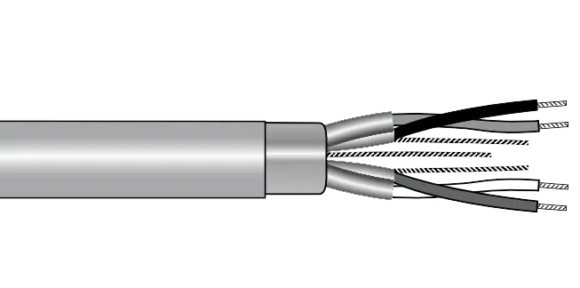 Secure Checkout Alpha EcoCable® Mini Foil Shield Multipair Cable - 28 AWG 4 Pair - Slate - 300V - 1000 ft