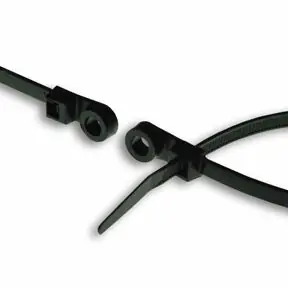 Buy Direct ACT 14" Nylon Cable Tie with Mounting Hole - 120lb Strength - Black - 2,000 cable ties/case
