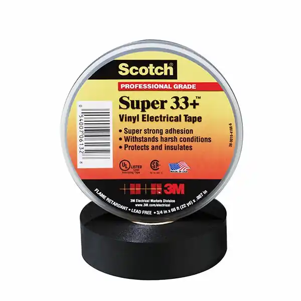 Best Choice Scotch® Super 33+ Professional Grade Vinyl Electrical Tape - Black - 1" x 108 ft roll