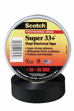 Latest Scotch® Super 33+ Professional Grade Vinyl Electrical Tape - Black - 2" x 20 ft roll