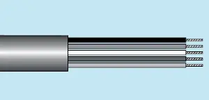 Crafted Alpha Essentials Multi-Conductor Low Smoke Zero Halogen (LSZH) Cable - Unshielded - 22 AWG 3 Conductor - Gray - 300V - 1000ft - Alpha 1173L SL001