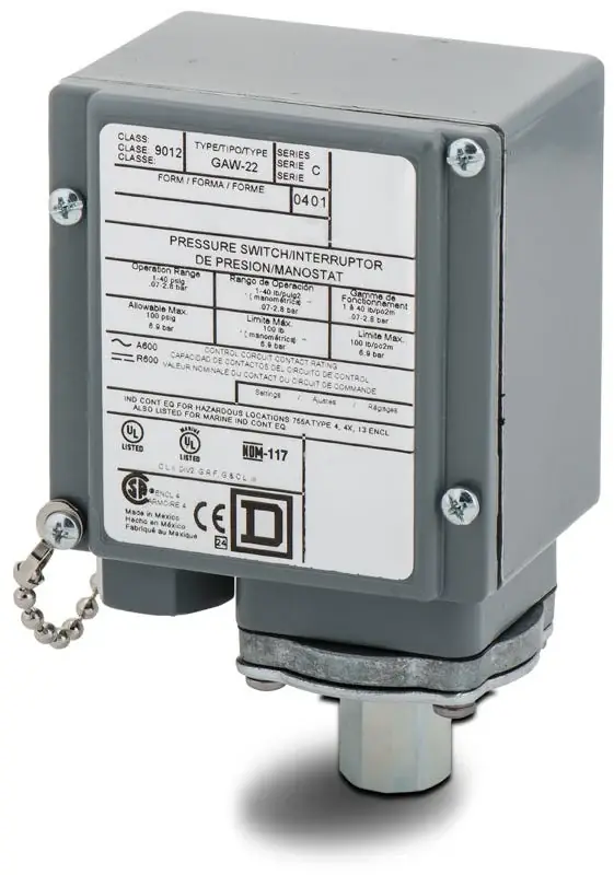 Fan Favorite Telemecanique 9012GAW22 Pressure Switch