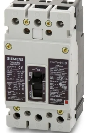 Top Rated Siemens HEB3B020B - 20A 3 Pole Molded Case Circuit Breaker