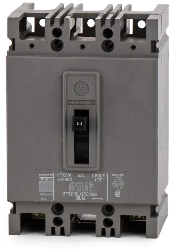 Weekend Sale Eaton / Cutler-Hammer HFB3050 - 50A 3 Pole Molded Case Circuit Breaker