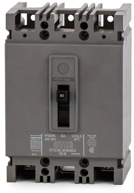 Fast Shipping Eaton / Cutler-Hammer HFB3080 - 80A 3 Pole Molded Case Circuit Breaker