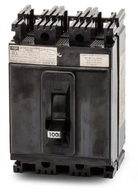 Get Yours Federal Pacific NEF433100 - 100A 3 Pole Molded Case Circuit Breaker