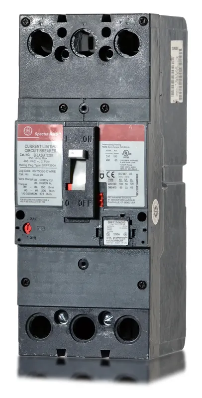 Hassle-Free Returns ABB / General Electric SFLA24AT0250 - 250A 2 Pole Molded Case Circuit Breaker
