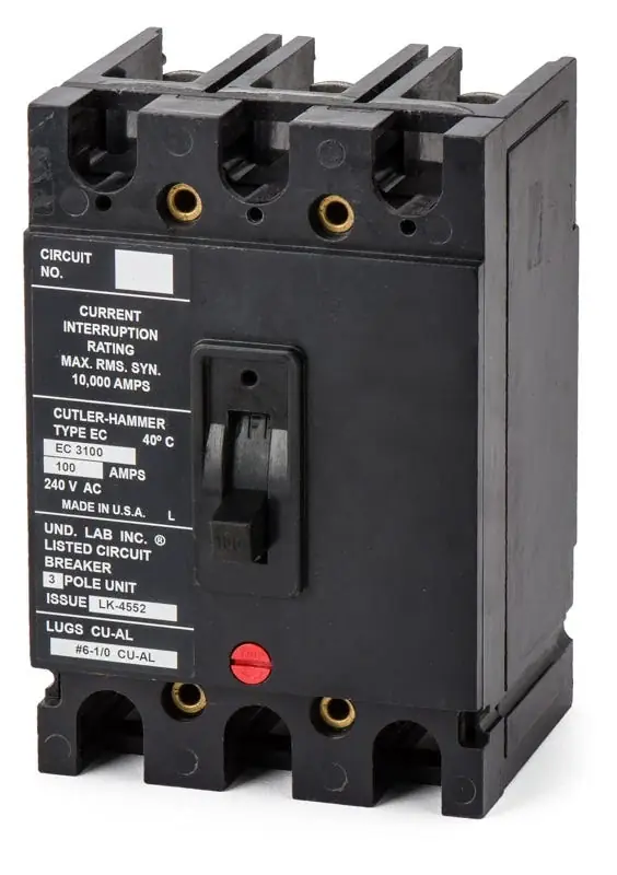 Professional Grade Eaton / Cutler-Hammer EC3100 - 100A 3 Pole Molded Case Circuit Breaker