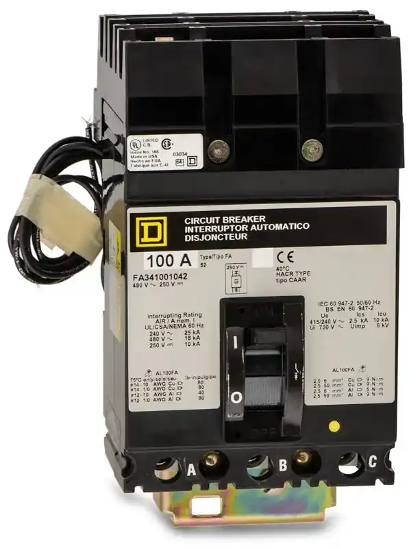 Best Seller Square D FA341001042 - 100A 3 Pole Molded Case Circuit Breaker
