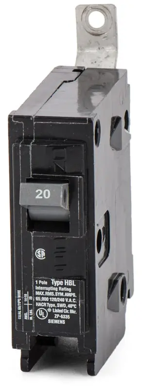 Final Sale Siemens B120HH - 20A 1 Pole Molded Case Circuit Breaker