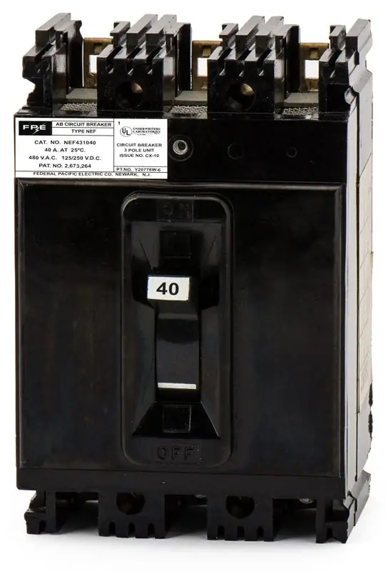 Mega Sale Federal Pacific NEF431040 - 40A 3 Pole Molded Case Circuit Breaker