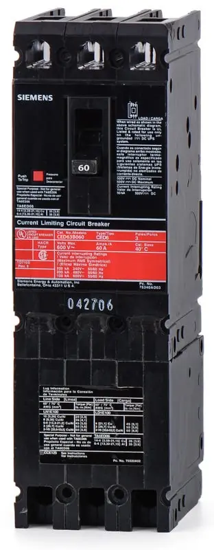 Siemens CED63B060 - 60A 3 Pole Molded Case Circuit Breaker Budget