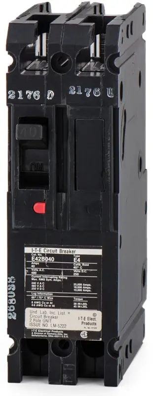 Big Sale Siemens E42B040 - 40A 2 Pole Molded Case Circuit Breaker