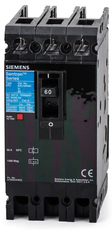 Siemens EFC3M060 - 60A 3 Pole Molded Case Circuit Breaker Free Returns