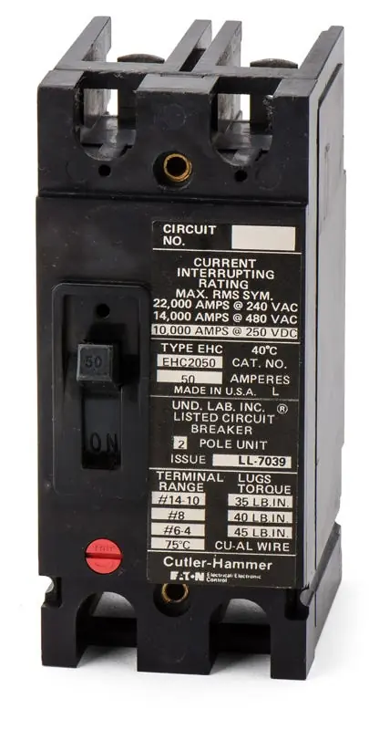 Budget Eaton / Cutler-Hammer EHC2050 - 50A 2 Pole Molded Case Circuit Breaker