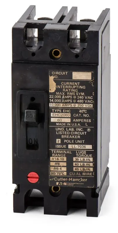 Eaton / Cutler-Hammer EHC2060 - 60A 2 Pole Molded Case Circuit Breaker Certified