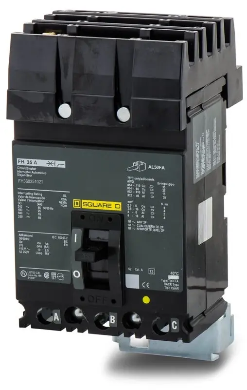 Square D FH360351021 - 35A 3 Pole Molded Case Circuit Breaker Premium